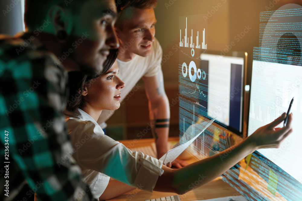 Poster Programmers Working On Software In Office
