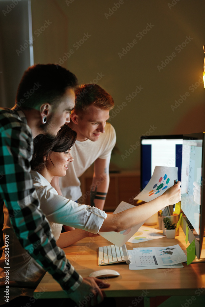 Poster Programmers Working On Software In Office