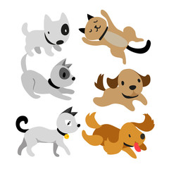 cat and dog vector collection design