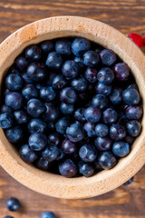 Currants and blueberries on the table. Summer berry.