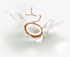 Delicious tropical coconut flavor milkshake