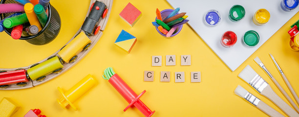 Day care concept - toy and art supply