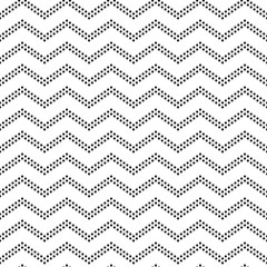 Black and white doted chevron ornament geometric abstract seamless pattern, vector