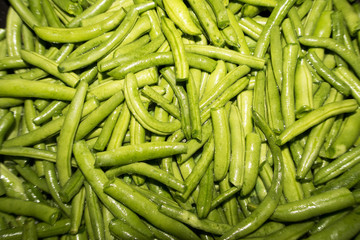 bright green asparagus on a frying pan