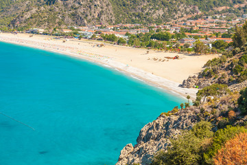 Panoramic view Belcekiz Beach. Oludeniz, Blue Lagoon Fethiye