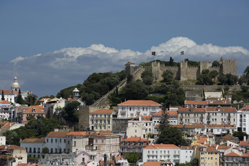 Lisbon cityscape with castle