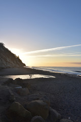 The beautiful Santa Barbara coastline during a sunrise