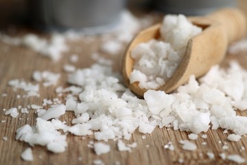 Obraz na płótnie Canvas Pile of white salt