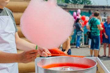 Cooking sweet cotton candy
