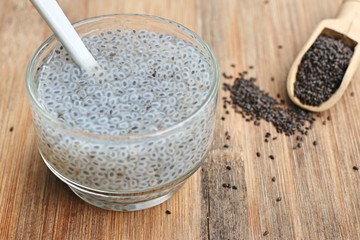 Fresh basil with seed