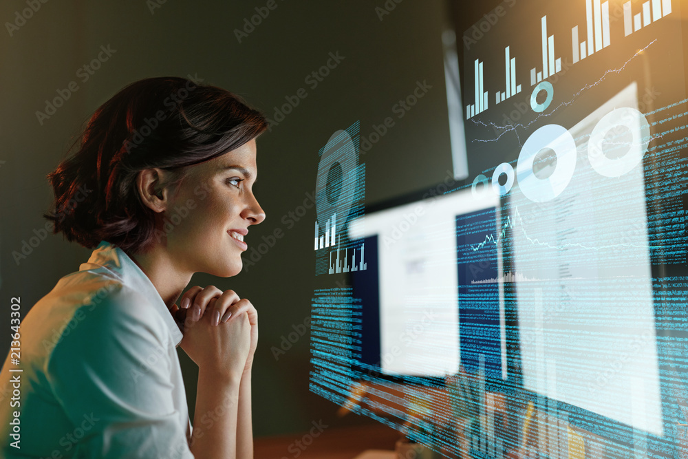 Poster Innovation Technology. Programmer Creating Website