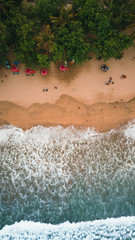 Top view of island beach