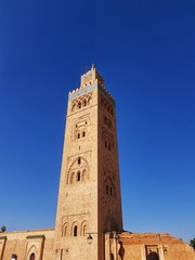 Obraz premium Vue du minaret de la mosquée Koutoubia à Marrakech au Maroc