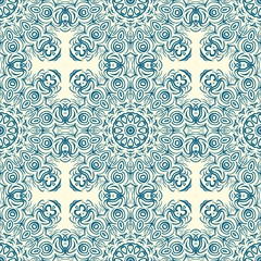 Abstract repeat backdrop with lace floral ornament. Seamless Design for prints, textile, decor, fabric. Vector pattern