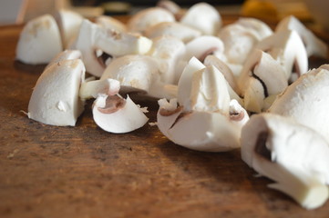 Champignons geschnitten