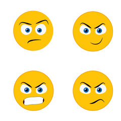 Angry emoticons set