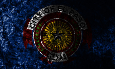 Obraz na płótnie Canvas El Paso city smoke flag, Texas State, United States Of America