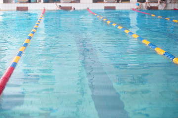 Fototapeta na wymiar Lanes of a competition swimming pool