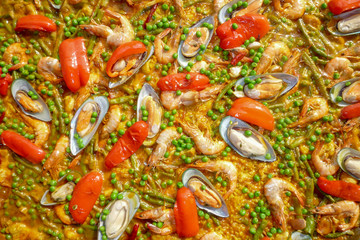 Close up of paella