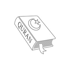 Коран книга. Белый фон.