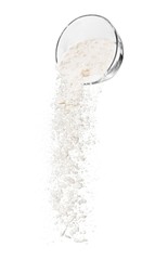 Naklejka na ściany i meble Flour sprinkling out of the bowl