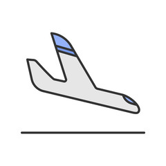 Airplane arrival color icon