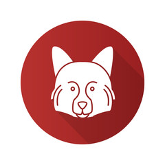 German Spitz flat design long shadow glyph icon