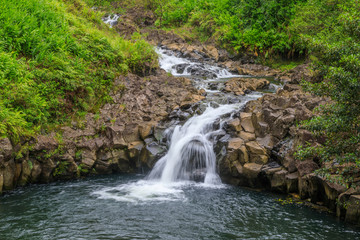 Obraz premium Scenic Waterfall Near Hana Maui