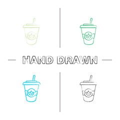 Ice tea hand drawn icons set