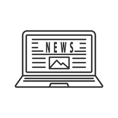 Electronic newspaper linear icon