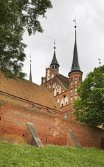 Fototapeta na wymiar Southern bastion at Cathedral hill in Frombork. Poland