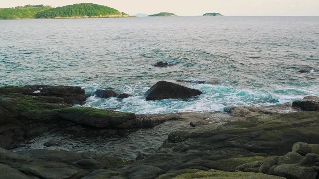 Scenic view and beautiful landscape of Krating Cape at Nai Harn beach, Phuket, Thailand 
