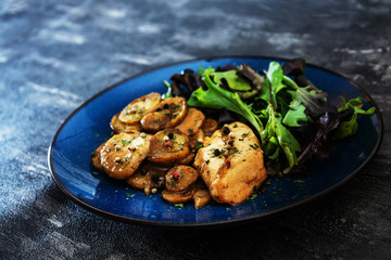 Chicken with Lemon Confit Ground Potatoes
