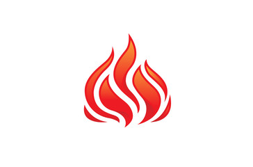 Flaming Fire Logo Design Illustration