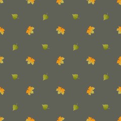 Vector seamless pattern with autumn leaves.