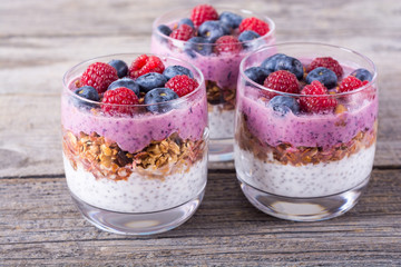 Chia yogurt with granola