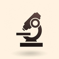 Vector Black Silhouette Icon - Microscope