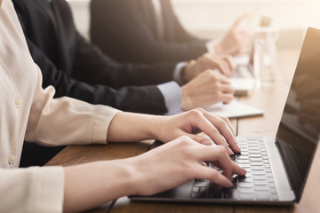 Programmers working in software developing company