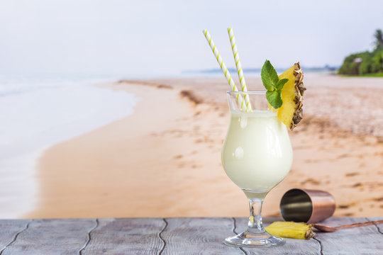 Cold Pina Colada Cocktail