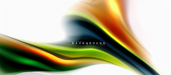 Fluid liquid mixing colors concept on light grey background, curve flow, trendy abstract layout template for business or technology presentation or web brochure cover, wallpaper