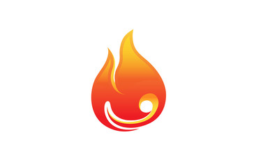 Flaming Fire Logo Design Illustration