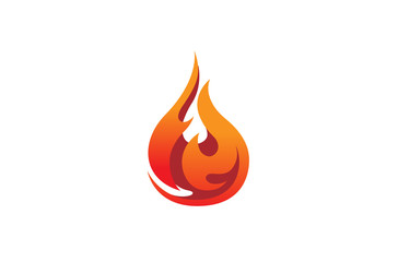 Flaming Fire Logo Design Illustration