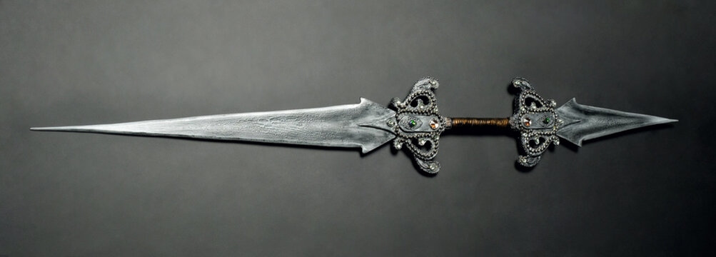 Metal sword on background ,close up
