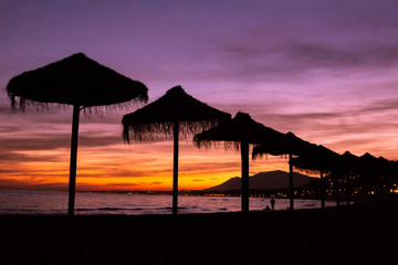 Umbrella sunset