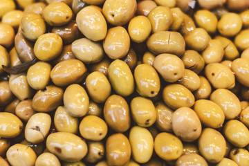 Green olives at the bazaar