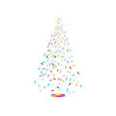 Christmas tree from confetti on white background. New Year, Christmas Vector illustration