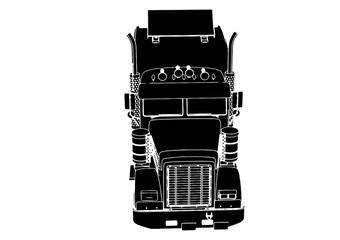 silhouette of truck vector
