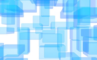 Blue and white abstract digital and technology background. The pattern with repeating rectangles. 3D illustration