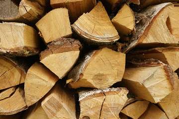 Chopped firewood for the sauna, fireplace, barbecue
