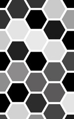 White honeycomb with a gradient color. Isometric geometry. 3D illustration